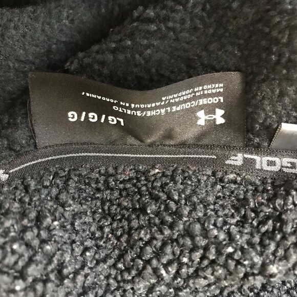 UNDER ARMOUR GOLF ~ MENS LG LARGE ~ BLACK FLEECE PULLOVER SWEATER JACKET - Picture 7 of 7
